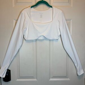 Buff Bunny Collection Curve Crop Top White Long Sleeve Sz XXL
